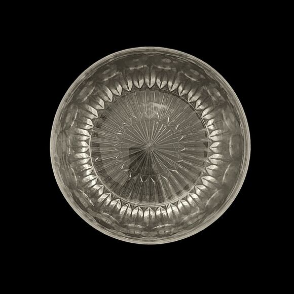 Vintage Modern Cut Glass Bowl 8 3/4" x 3 3/4" Heavy - Picture 6 of 8